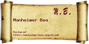 Manheimer Bea névjegykártya